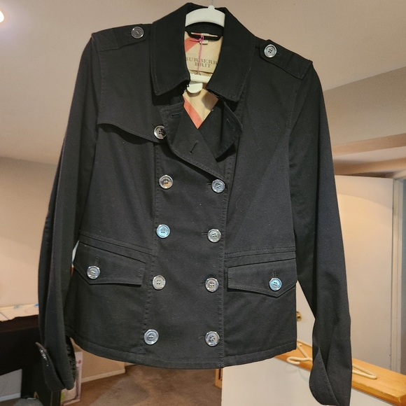 BURBERRY BLACK COTTON JACKET IN EXCELLENT CONDITION ONLY WARN A COUPLE OF TIMES. - Picture 4 of 8